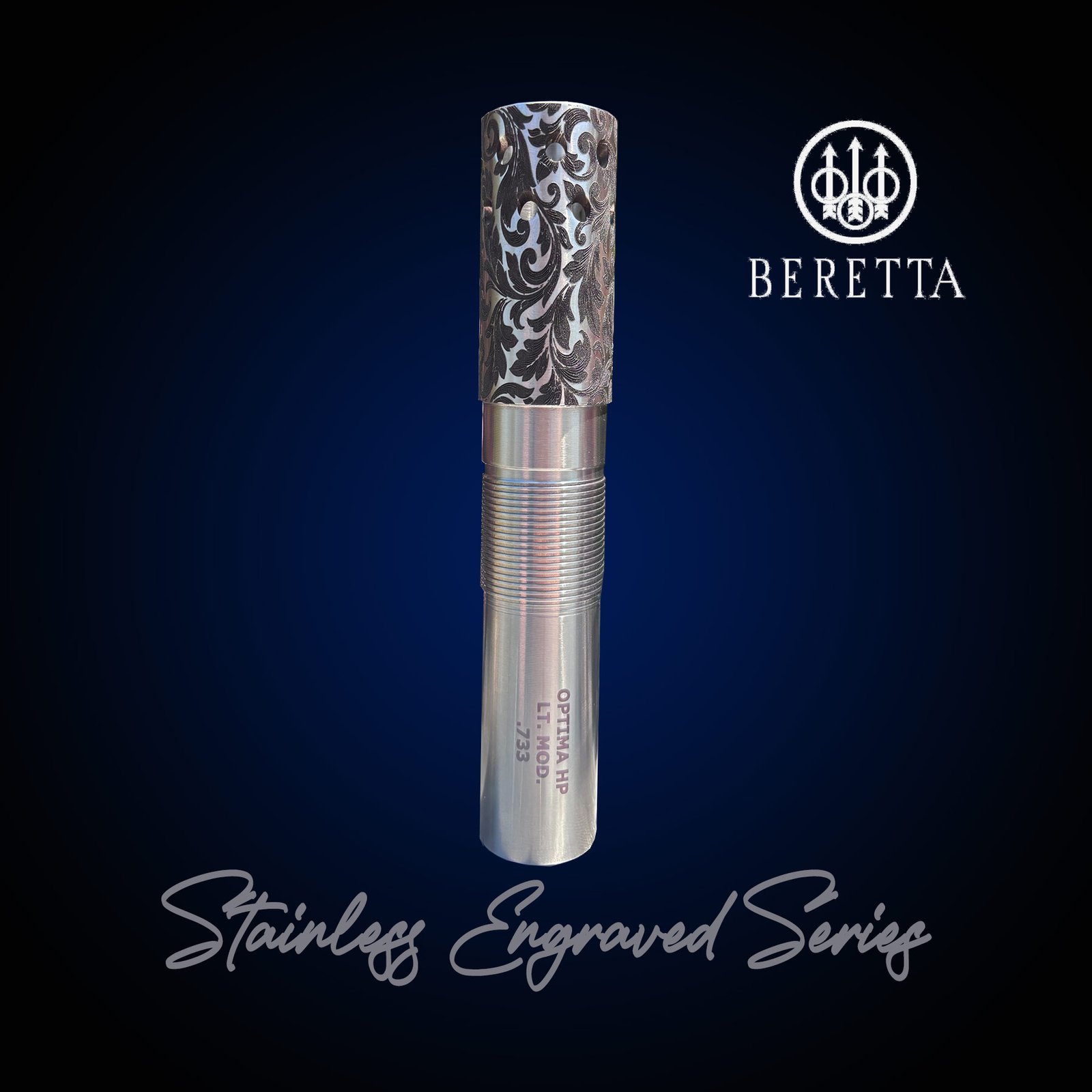 Pure Gold Stainless Engraved Series Extended Chokes - 12 GA BERETTA Optima HP